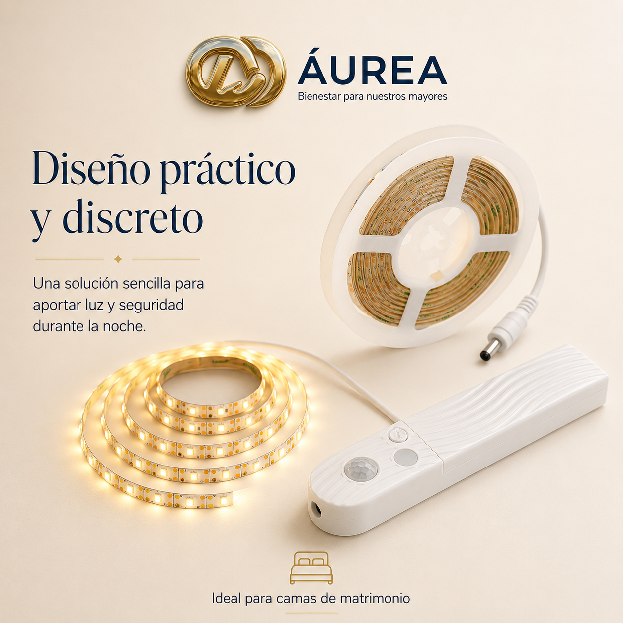 Luz nocturna inteligente Áurea para debajo de la cama