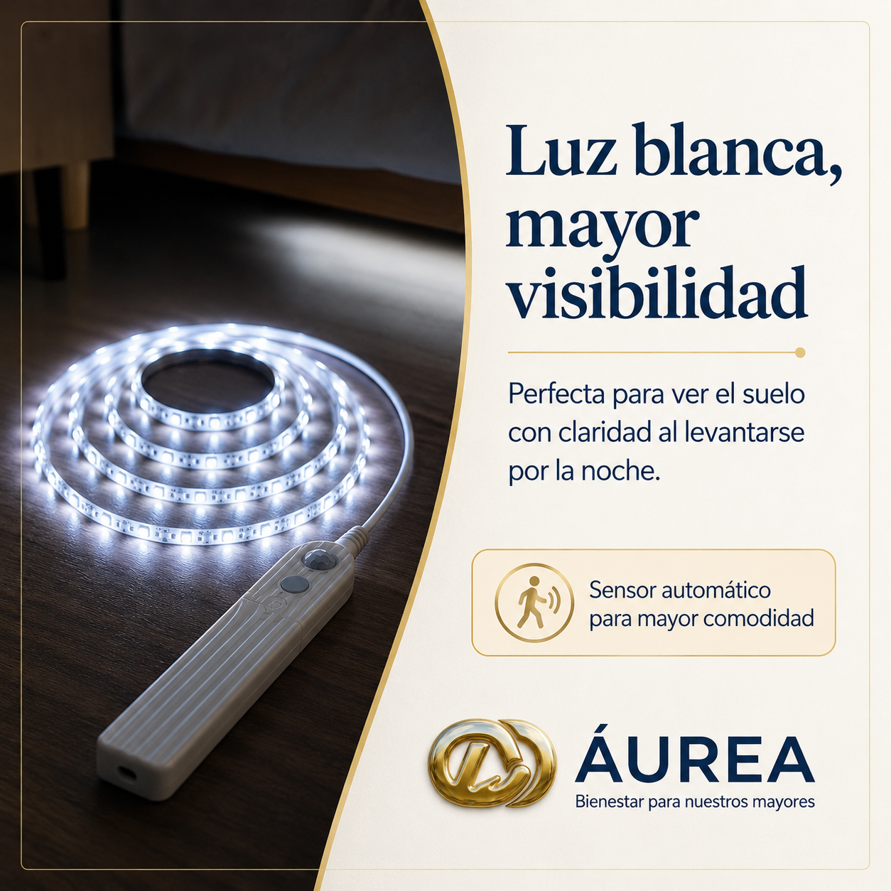Luz nocturna inteligente Áurea para debajo de la cama